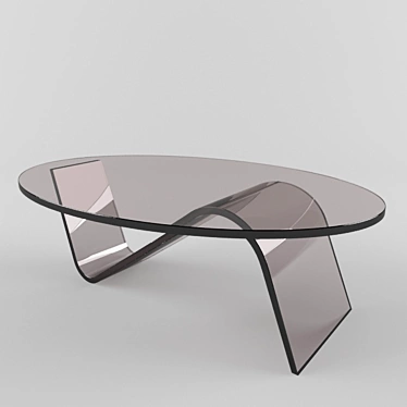 Sleek Wave Glass Coffee Table 3D model image 1 
