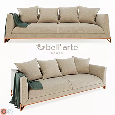 African-inspired Maasai Sofa: Exquisite Bell'Arte Design 3D model image 1 