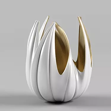 Golden Organic Vase: Natural Elegance 3D model image 1 