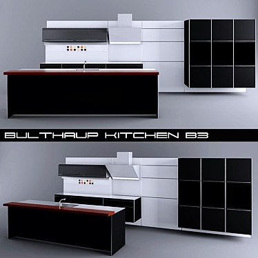 bulthaup b3 Kitchen: Functional Storage & Stylish Island 3D model image 1 