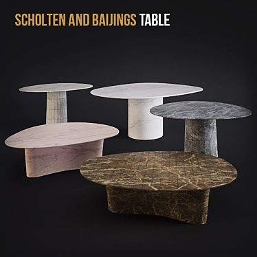 Elevate Your Space: Scholten & Baijings Table Set 3D model image 1 