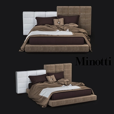 Elegant Minotti Lawrence Bed 3D model image 1 