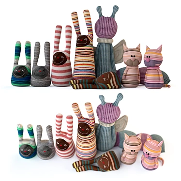 Sockimals: Textile Toy Set 3D model image 1 