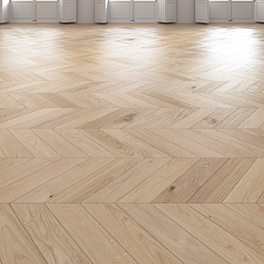 Premium Oak Chevron Light Floor 3D model image 1 