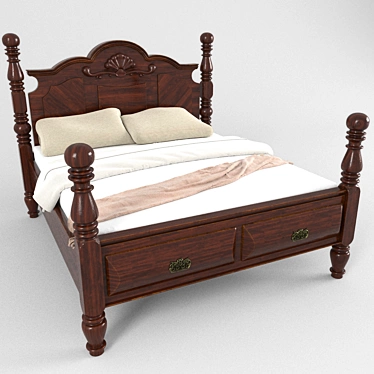 Bryant Dark Storage Bed 3D model image 1 