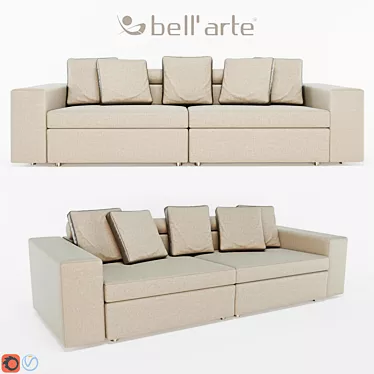 Elegant Bell'Arte Bekr Sofa 3D model image 1 
