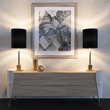 Elegant Brass Table Lamp 3D model image 1 