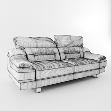 Modern 3 Seater Sofa - Sleek Design & Optimal Comfort 3D model image 1 