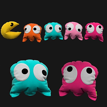Pac-Man Plush Pillows 3D model image 1 