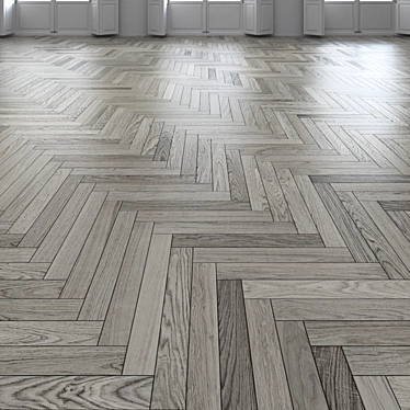 Premium Oak Herringbone Floor 3D model image 1 