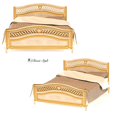 Classic bed with gold patina