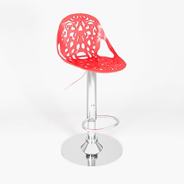 Elegant Lace Bar Stool: Durable, Adjustable and Stylish 3D model image 1 