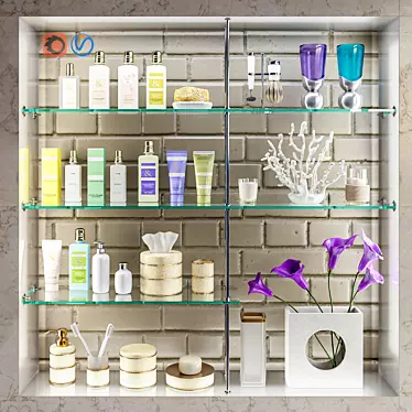 Bathroom Set 4: Accessories, Decor & Cosmetics 3D model image 1 