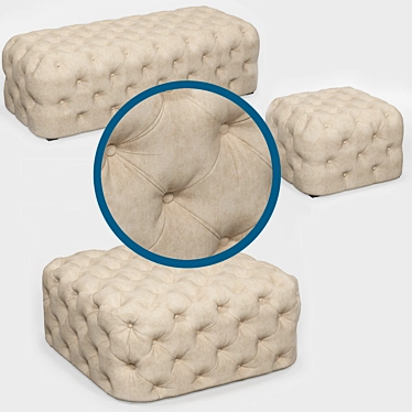 Jules Collection: Tufted Ottomans 3D model image 1 