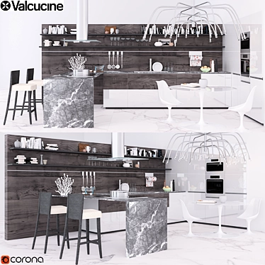 Modern Lacquered Kitchen Valcucine: Forma Mentis 3D model image 1 