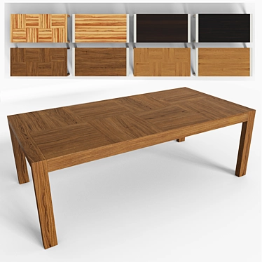 Modern Wooden Dining Table 3D model image 1 