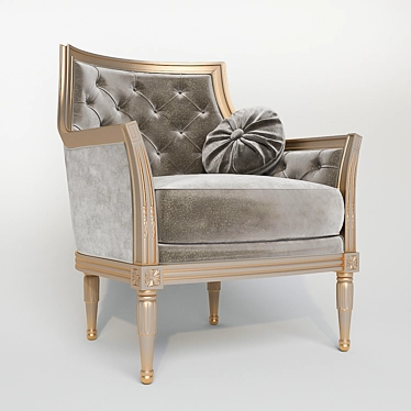 Verona Velvet Chair: Elegant & Customizable 3D model image 1 