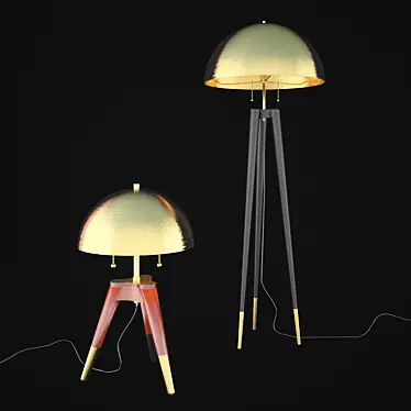 Modern Tripod Floor Lamp 3D model image 1 