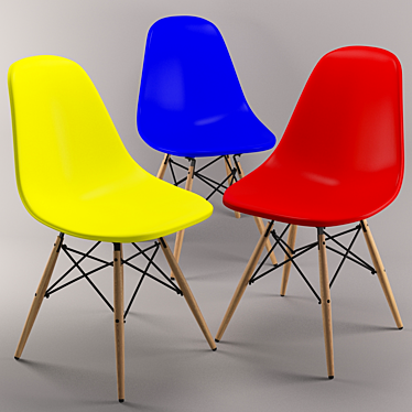 Eames DSW Plastic Side Chair 3D model image 1 