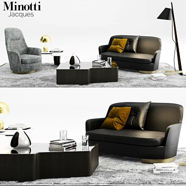 Modern Luxury 6-Piece Furniture Set 3D model image 1 