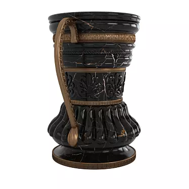 Elegant Black Marble Vase 3D model image 1 