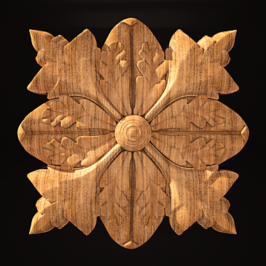 Elegant Wooden Rosette 3D model image 1 