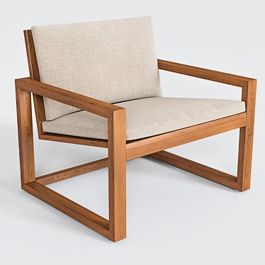 Sleek Wood Chair Design 3D model image 1 