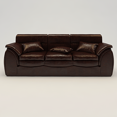 Luxury Leather Sofa 3D model image 1 