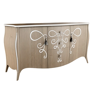 Elegante Cherry Wood Sideboard 3D model image 1 