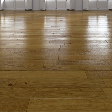 Natural Oak Dark Floor: High Quality, Real-World Size 3D model image 1 