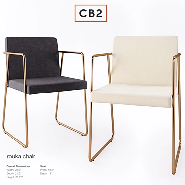 Sleek CB2 Rouka Chair 3D model image 1 