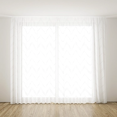 White Curtains: Elegant and Flowing 3D model image 1 