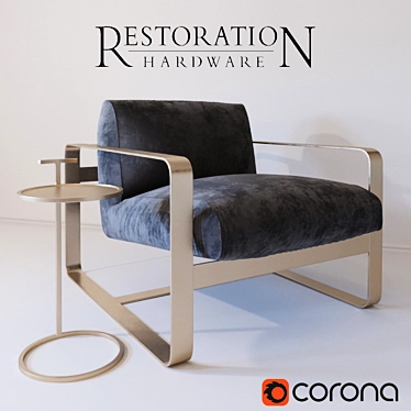 Minimalist Modern Chair by Restoration Hardware 3D model image 1 