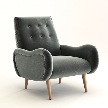 Luxurious Velvet Losange Chair 3D model image 1 