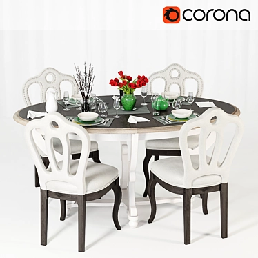 Elegant Dining Set: Garda Decor 3D model image 1 