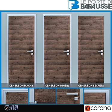 Barausse Cenere: Elegant Gray Oak Doors 3D model image 1 