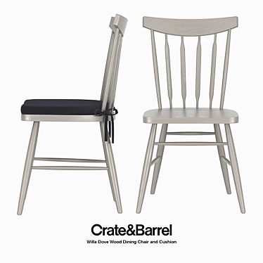 Crate & Barrel Willa Dove Chair - Timeless Wood Design 3D model image 1 