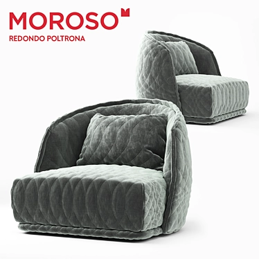 Retro-inspired Redondo Armchair 3D model image 1 