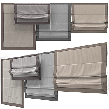 Versatile Roman Curtain with Textured Design 3D model image 1 