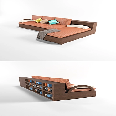 Title: Elegant Library Sofa 3D model image 1 