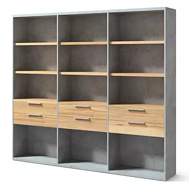 Modern Bookshelf with Blum® Fittings 3D model image 1 