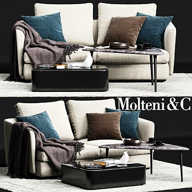 Molteni&C SLOANE Sofa 05: Sleek and Stylish Seating Solution 3D model image 1 
