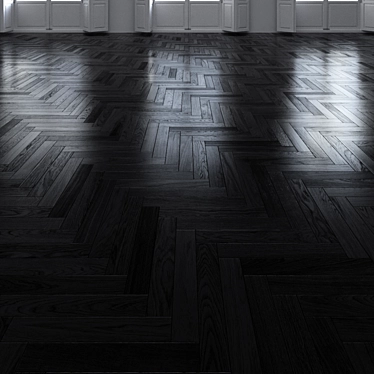 Luxury Oak Herringbone Dark Floor 3D model image 1 