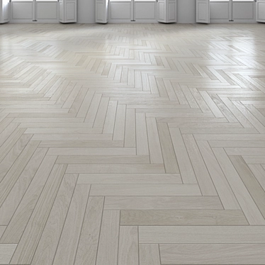 Premium Oak Herringbone Flooring 3D model image 1 