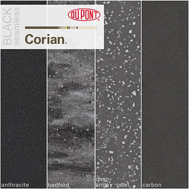 Dupont Black Corian Kitchen Countertops 3D model image 1 