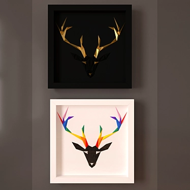 Paperpan »Rainbow Deer Artwork and Golden Antlers Artwork