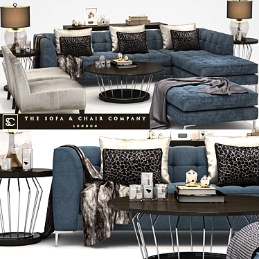 Luxury Corner Sofa Set 3D model image 1 