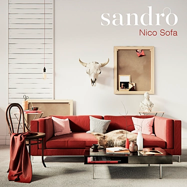 European Luxury: SANDRO Nico Sofa 3D model image 1 