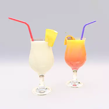 Tropical Cocktail Bundle: Pina Colada & Sex on the Beach 3D model image 1 