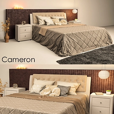 Title: Cameron Bed: Stylish and Unique 3D model image 1 